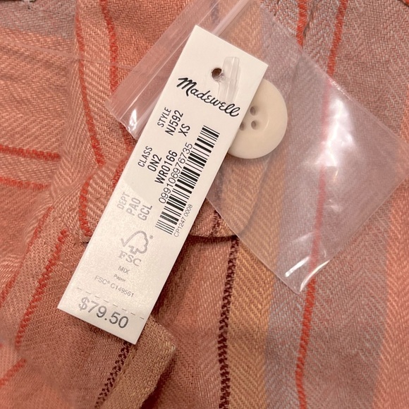 NEW MADEWELL - stripe stretch oversized button down - Picture 5 of 6